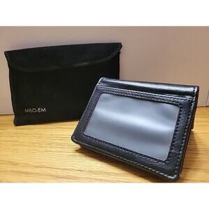 MISO.EM 4"L x 3.25"W ID Card WALLET Black Magnetic Closure